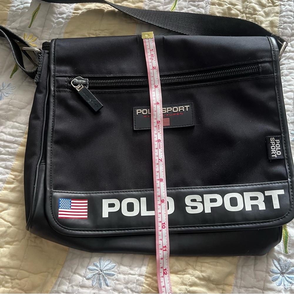 Vintage 90s Ralph Lauren Polo Sport Black Messenger Bag - Picture 10 of 10